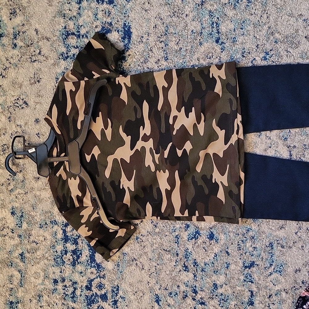 Camo T with jeans